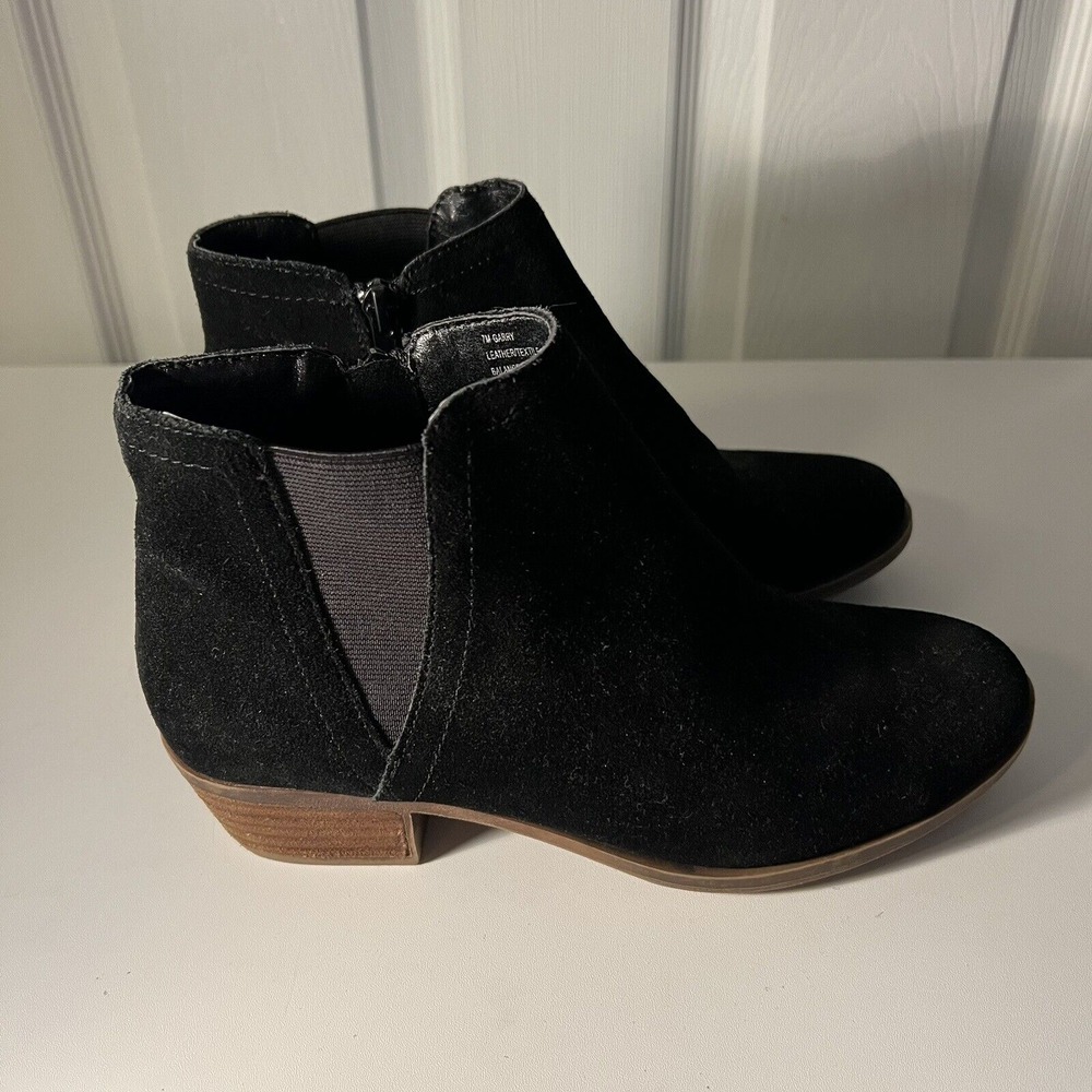 Kensie Gary Faux Suede Women's Ankle Boots Black Size‎ US 7M Slip On